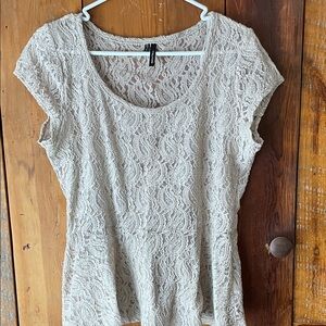 Maurices Lace Scoop Neck Top - Cream
